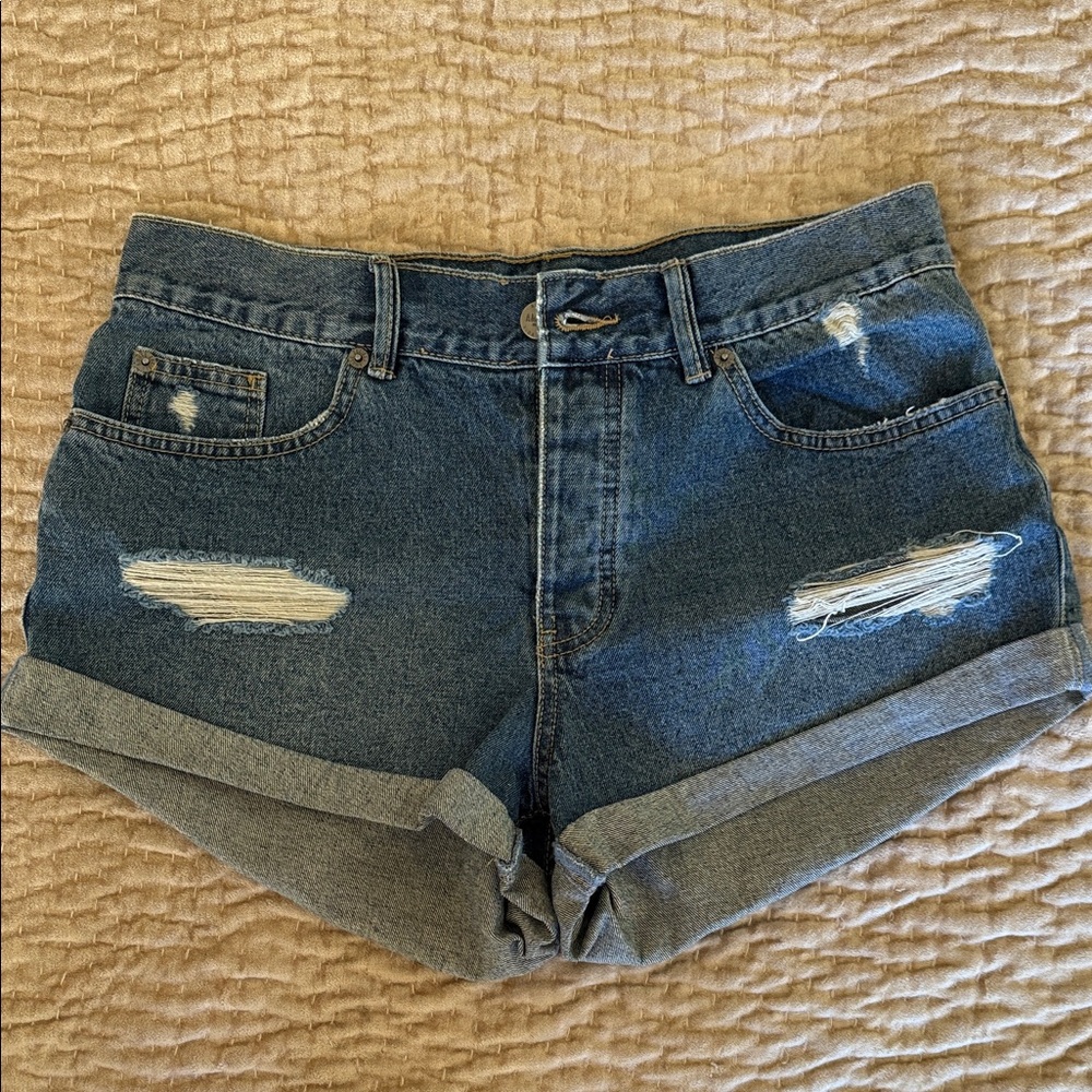Amuse Society Distressed Blue Jean Shorts